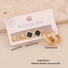 Wholesale Stainless Steel Women's Fashion Earrings With Geometric Square Heart Flower And Drop Shapes Set With Diamonds