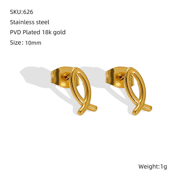 Wholesale Stainless Steel Women's Fashion Earrings With Heart Pattern And Electroplating Treatment