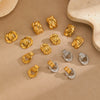 Wholesale Stainless Steel Women's Fashion Geometric Wave Electroplated Earrings
