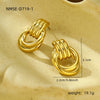 Wholesale Stainless Steel Women's Fashion Geometric Wave Electroplated Earrings