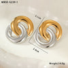 Wholesale Stainless Steel Women's Fashion Geometric Wave Electroplated Earrings