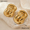 Wholesale Stainless Steel Women's Fashion Geometric Wave Electroplated Earrings