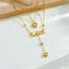 Wholesale Stainless Steel Women's Fashionable Simple Elegant Stacked Multilayered Heart Pendant Necklace With Electroplating