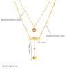 Wholesale Stainless Steel Women's Fashionable Simple Elegant Stacked Multilayered Heart Pendant Necklace With Electroplating