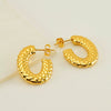 Wholesale Stainless Steel Women's Geometric Cshaped Retro Light Luxury Electroplated Earrings