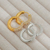 Wholesale Stainless Steel Women's Geometric Diamond Earrings Plated With Gold