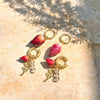 Wholesale Stainless Steel Women's Geometric Dried Flower Bud Earrings With Electroplating Design