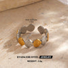 Wholesale Stainless Steel Women's Geometric Love Wings Ring With Electroplating And Hip Hop Style