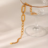 Wholesale Stainless Steel Women's Geometric Oval Chain Stitching Electroplated Bracelet