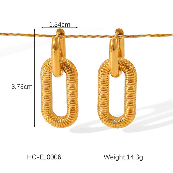 Wholesale Stainless Steel Women's Geometric Oval Chain Stitching Electroplated Bracelet