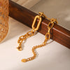 Wholesale Stainless Steel Women's Geometric Oval Chain Stitching Electroplated Bracelet