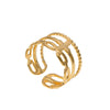 Wholesale Stainless Steel Women's Geometric Ring With Electroplating Treatment And Non Fading Feature