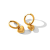 Wholesale Stainless Steel Women's Heart Shape Geometric Style Electroplated Earrings