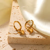 Wholesale Stainless Steel Women's Heart Shape Geometric Style Electroplated Earrings