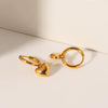 Wholesale Stainless Steel Women's Heart Shape Geometric Style Electroplated Earrings