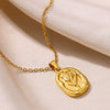 Wholesale Stainless Steel Women's Heart Shaped Geometric Pendant Necklace With 18K Plating