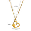 Wholesale Stainless Steel Women's Heart Shaped Geometric Pendant Necklace With 18K Plating