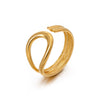 Wholesale Stainless Steel Women's Ins Style Geometric Opening Adjustable 18K Goldplated Ring