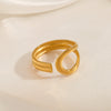 Wholesale Stainless Steel Women's Ins Style Geometric Opening Adjustable 18K Goldplated Ring