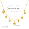 Wholesale Stainless Steel Women's Light Luxury Diamond Water Drop Fourpetal Flower Pendant Collarbone Necklace With Rhinestones And Electroplating