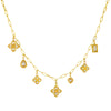 Wholesale Stainless Steel Women's Light Luxury Diamond Water Drop Fourpetal Flower Pendant Collarbone Necklace With Rhinestones And Electroplating