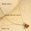 Wholesale Stainless Steel Women's Necklace With Square Zircon Pendant Electroplated Fashion Style