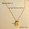 Wholesale Stainless Steel Women's Necklace With Square Zircon Pendant Electroplated Fashion Style