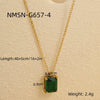 Wholesale Stainless Steel Women's Necklace With Square Zircon Pendant Electroplated Fashion Style