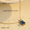 Wholesale Stainless Steel Women's Necklace With Square Zircon Pendant Electroplated Fashion Style