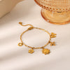 Wholesale Stainless Steel Women's Pendant Bracelet With Love Flower Bow Geometric Heart Shape Electroplated Design