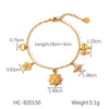 Wholesale Stainless Steel Women's Pendant Bracelet With Love Flower Bow Geometric Heart Shape Electroplated Design
