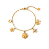 Wholesale Stainless Steel Women's Pendant Bracelet With Love Flower Bow Geometric Heart Shape Electroplated Design