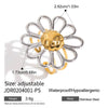 Wholesale Stainless Steel Women's Ring With Geometric Pattern Color Matching Flower Design And Electroplating