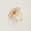 Wholesale Stainless Steel Women's Ring With Geometric Pattern Color Matching Flower Design And Electroplating