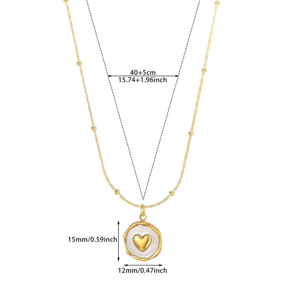 Wholesale Stainless Steel Women's Sweet Love Heart Electroplated Clavicle Necklace Jewelry
