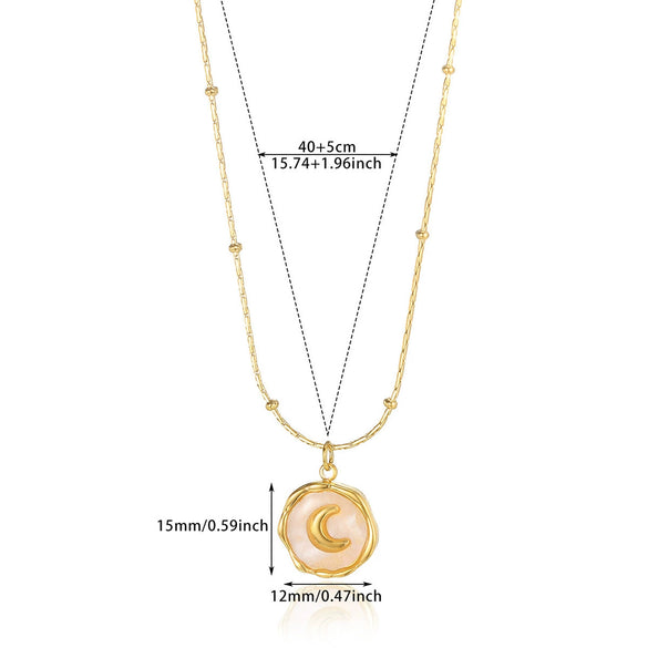 Wholesale Stainless Steel Women's Sweet Love Heart Electroplated Clavicle Necklace Jewelry
