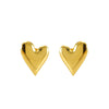Wholesale 316L Stainless Steel Women's Three Dimensional Heart Shaped Electroplated Earrings