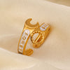 Wholesale Stainless Steel Wrench Ring Women's Retro Style 18K Gold Plated