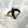 Wholesale Stainless Steel Xshaped Open Ring With Oil Dropping Pattern And Electroplating Treatment