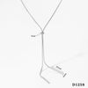 Wholesale Stainless Steel Y Shaped Rectangular Pendant Necklace With Long Vacuum Plating For Women Geometric Style