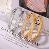 Wholesale Stainless Steel Zipper Full Diamond Bracelet With Simple Geometric Design And 18K Gold Plated Electroplating