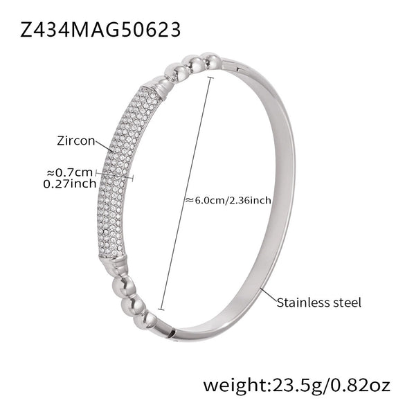 Wholesale Stainless Steel Zircon Bracelet Fashion Ol Style With Electroplating