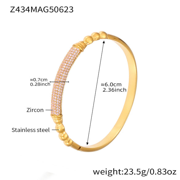 Wholesale Stainless Steel Zircon Bracelet Fashion Ol Style With Electroplating