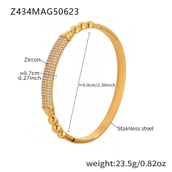 Wholesale Stainless Steel Zircon Bracelet Fashion Ol Style With Electroplating