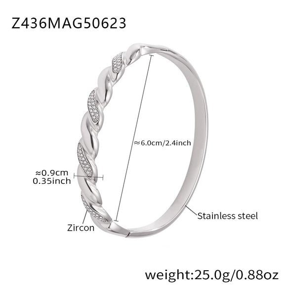 Wholesale Stainless Steel Zircon Bracelet Fashion Ol Style With Electroplating