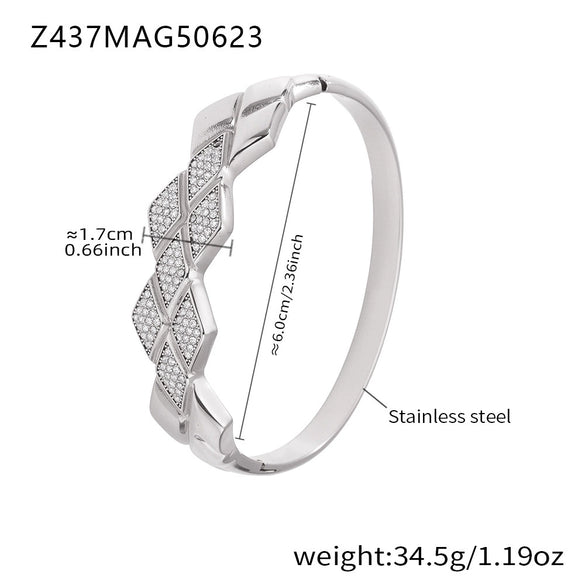 Wholesale Stainless Steel Zircon Bracelet Fashion Ol Style With Electroplating