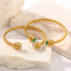 Wholesale Stainless Steel Zircon Bracelet With Rebar Pattern For Female 18K Vacuum Plated Electroplated Design Bulb Opening Geometric Style