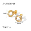 Wholesale Stainless Steel Zircon Earrings Electroplated For Women Geometric Style