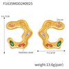 Wholesale 316L Stainless Steel Zircon Geometric Cshaped Earrings Electroplated For Women