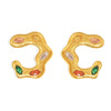 Wholesale 316L Stainless Steel Zircon Geometric Cshaped Earrings Electroplated For Women